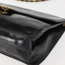 CHANEL Chain Shoulder Bag Patent leather Black Gold CC Auth 142755-15
