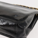 CHANEL Chain Shoulder Bag Patent leather Black Gold CC Auth 142755-17