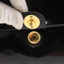 CHANEL Chain Shoulder Bag Patent leather Black Gold CC Auth 142755-10