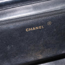 CHANEL Ketting Schoudertas Lakleer Zwart Goud CC Auth 142755-10