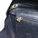 CHANEL Ketting Schoudertas Lakleer Zwart Goud CC Auth 142755-21