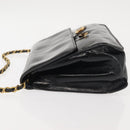 CHANEL Chain Shoulder Bag Patent leather Black Gold CC Auth 142755-5