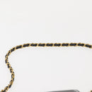 CHANEL Chain Shoulder Bag Patent leather Black Gold CC Auth 142755-14