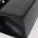 Salvatore Ferragamo Vala Hand Bag Leather Navy Gold Auth 142756-8