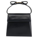 Salvatore Ferragamo Vala Hand Bag Leather Navy Gold Auth 142756-13