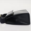 Salvatore Ferragamo Vala Hand Bag Leather Navy Gold Auth 142756-4