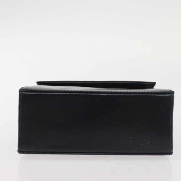 Salvatore Ferragamo Vala Hand Bag Leather Navy Gold Auth 142756