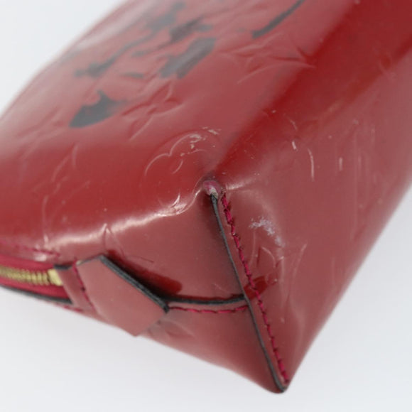 LOUIS VUITTON Vernis Pochette Cosmetic PM Rouge Grunadine M91746 LV Auth 142757