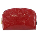LOUIS VUITTON Vernis Pochette Cosmetic PM Rouge Grunadine M91746 LV Auth 142757-13