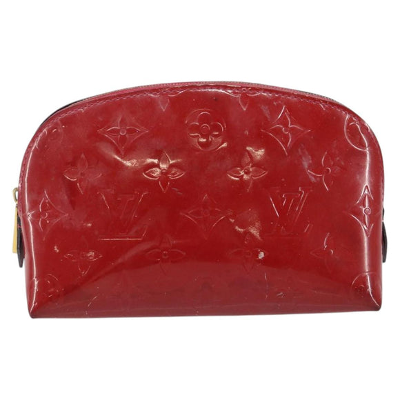 LOUIS VUITTON Vernis Pochette Cosmetic PM Rouge Grunadine M91746 LV Auth 142757
