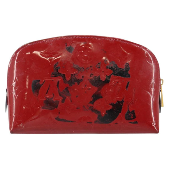 LOUIS VUITTON Vernis Pochette Cosmetic PM Rouge Grunadine M91746 LV Auth 142757