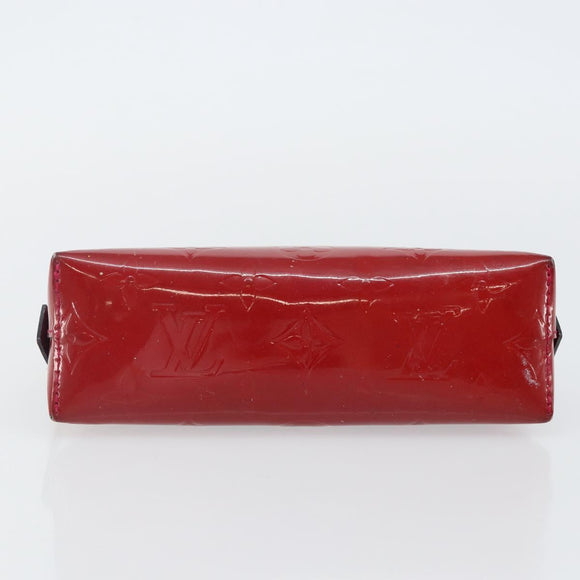 LOUIS VUITTON Vernis Pochette Cosmetic PM Rouge Grunadine M91746 LV Auth 142757