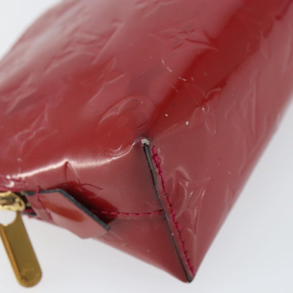 LOUIS VUITTON Vernis Pochette Cosmetic PM Rouge Grunadine M91746 LV Auth 142757
