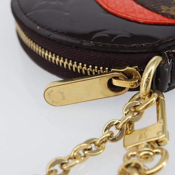 LOUIS VUITTON Vernis Porte Monnaie Ecruil Coin Purse Amarante M91386 Auth 142760