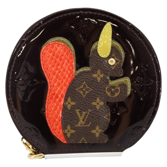 LOUIS VUITTON Vernis Porte Monnaie Ecruil Coin Purse Amarante M91386 Auth 142760