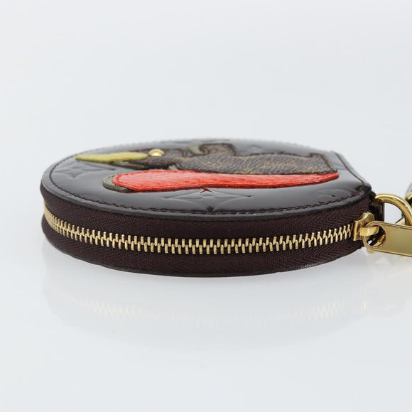 LOUIS VUITTON Vernis Porte Monnaie Ecruil Coin Purse Amarante M91386 Auth 142760