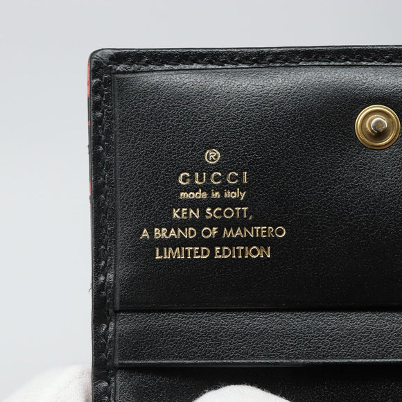 GUCCI GG Marmont Ken Scott Wallet Leather Black 466492 Auth 142761