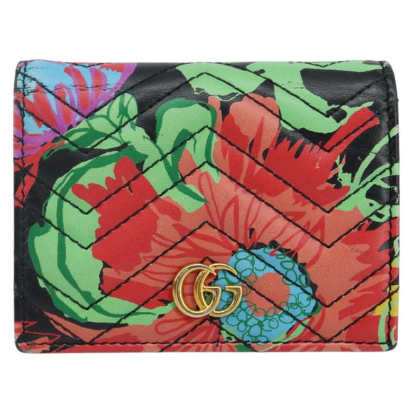 GUCCI GG Marmont Ken Scott Wallet Leather Black 466492 Auth 142761