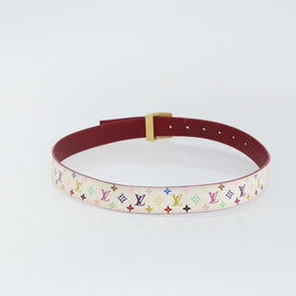 LOUIS VUITTON Monogram Multicolor Ceinture LV Cut Belt 35.8"" White Auth 142762 - 0