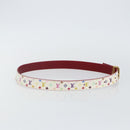 LOUIS VUITTON Monogram Multicolor Ceinture LV Cut Belt 35.8"" White Auth 142762-4