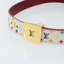 LOUIS VUITTON Monogram Multicolor Ceinture LV Cut Belt 35.8"" White Auth 142762-5
