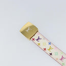 LOUIS VUITTON Monogram Multicolor Ceinture LV Cut Belt 35.8"" White Auth 142762-6