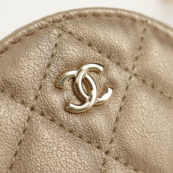 CHANEL Matelasse AirPods Case & Coin Purse 2024 Year Gift Gold CC Auth 142763M