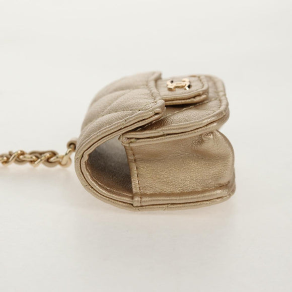 CHANEL Matelasse AirPods Case & Coin Purse 2024 Year Gift Gold CC Auth 142763M