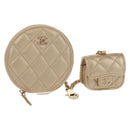 CHANEL Matelasse AirPods Case & Coin Purse 2024 Year Gift Gold CC Auth 142763M-1
