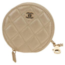 CHANEL Matelasse AirPods Case & Coin Purse 2024 Year Gift Gold CC Auth 142763M-13