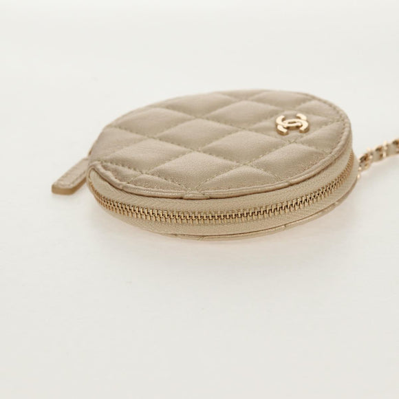 CHANEL Matelasse AirPods Case & Coin Purse 2024 Year Gift Gold CC Auth 142763M