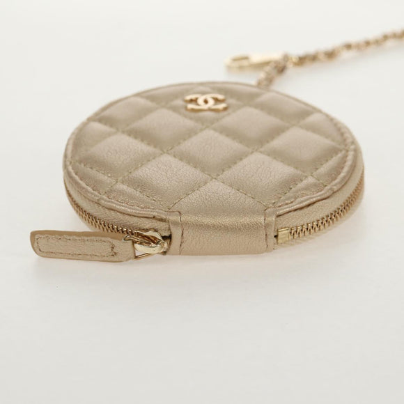 CHANEL Matelasse AirPods Case & Coin Purse 2024 Year Gift Gold CC Auth 142763M