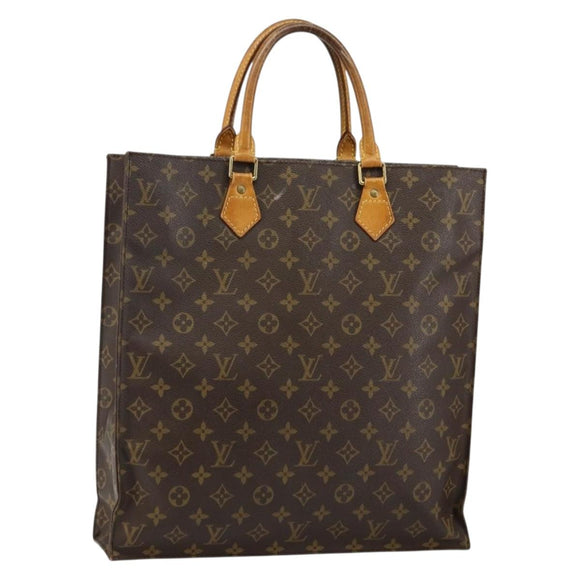 LOUIS VUITTON Monogram Sac Plat Hand Bag M51140 LV Auth 142770