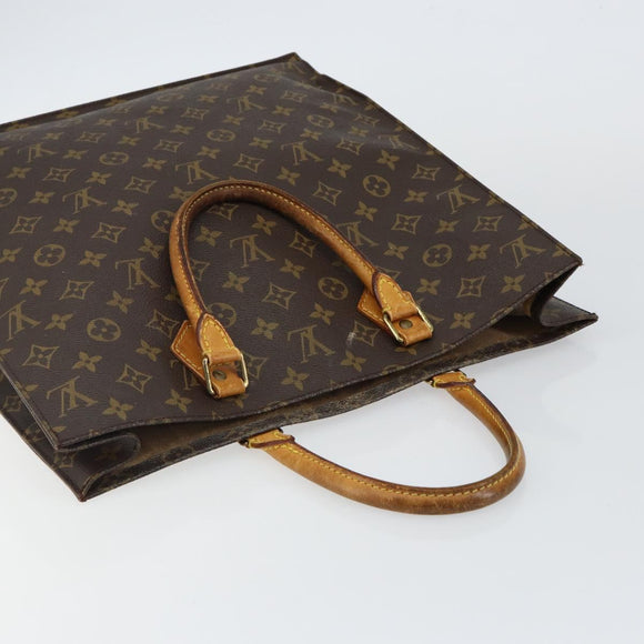 LOUIS VUITTON Monogram Sac Plat Hand Bag M51140 LV Auth 142770