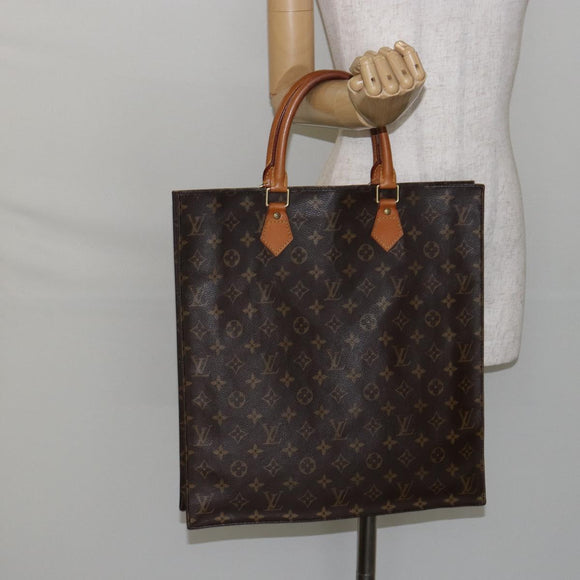 LOUIS VUITTON Monogram Sac Plat Hand Bag M51140 LV Auth 142771