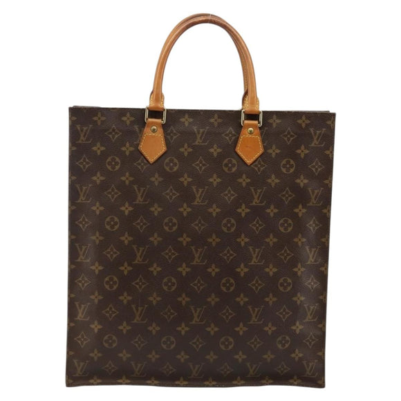 LOUIS VUITTON Monogram Sac Plat Hand Bag M51140 LV Auth 142771