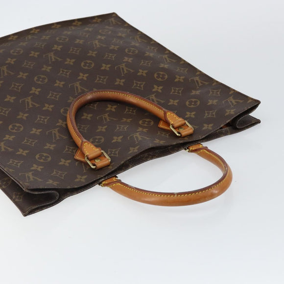 LOUIS VUITTON Monogram Sac Plat Hand Bag M51140 LV Auth 142771