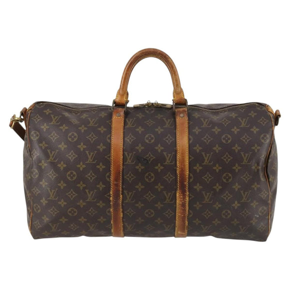 LOUIS VUITTON Monogram Keepall Bandouliere 50 Hand Bag M41416 LV Auth 142778