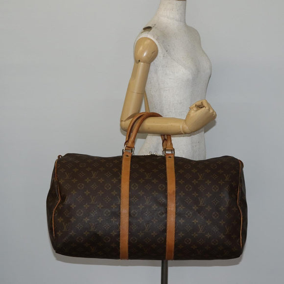 LOUIS VUITTON Monogram Keepall 55 Boston Bag M41424 LV Auth 142780