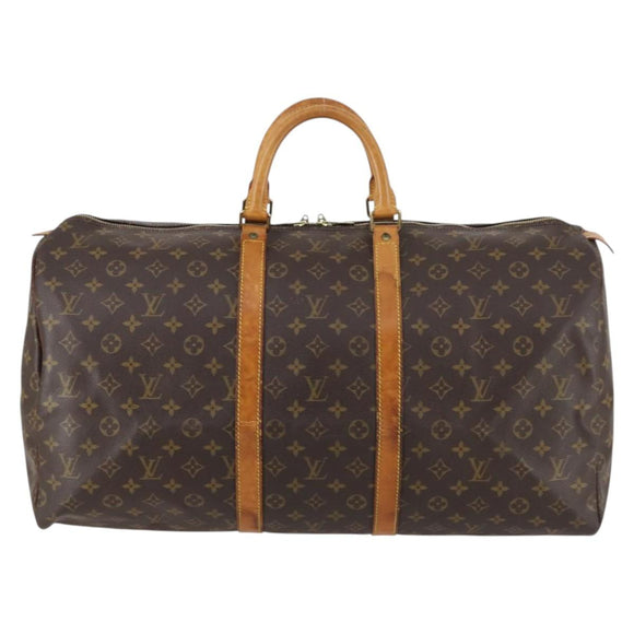 LOUIS VUITTON Monogram Keepall 55 Boston Bag M41424 LV Auth 142781