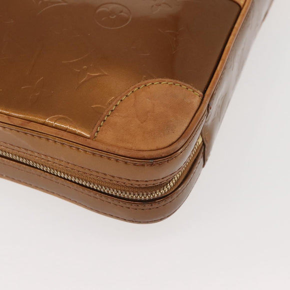 LOUIS VUITTON Monogram Vernis Van Damme Hand Bag Bronze M91125 LV Auth 142789