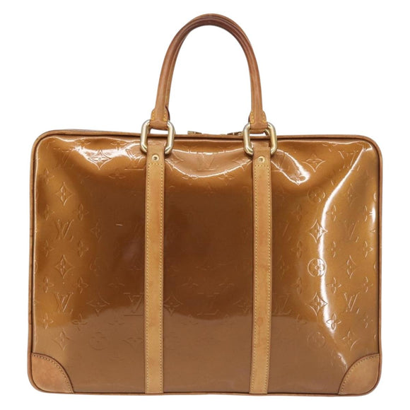 LOUIS VUITTON Monogram Vernis Van Damme Hand Bag Bronze M91125 LV Auth 142789
