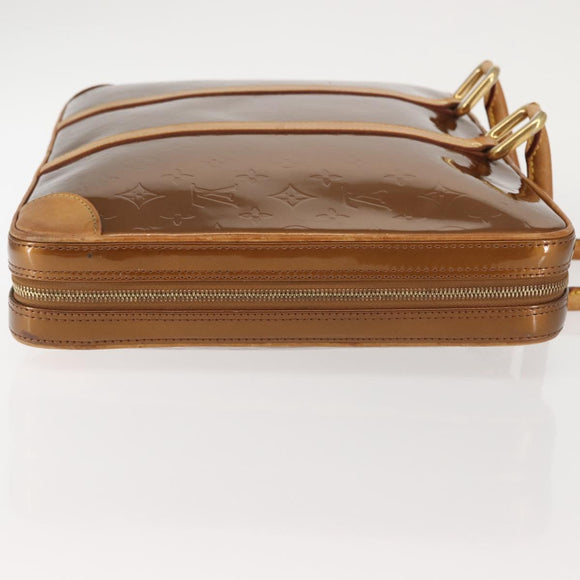 LOUIS VUITTON Monogram Vernis Van Damme Hand Bag Bronze M91125 LV Auth 142789