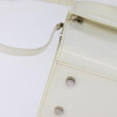 Salvatore Ferragamo Gancini Hand Bag Patent leather 2way White Auth 142795-9