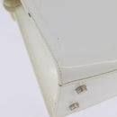 Salvatore Ferragamo Gancini Hand Bag Patent leather 2way White Auth 142795-17