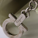 Salvatore Ferragamo Gancini Hand Bag Patent leather 2way White Auth 142795-10