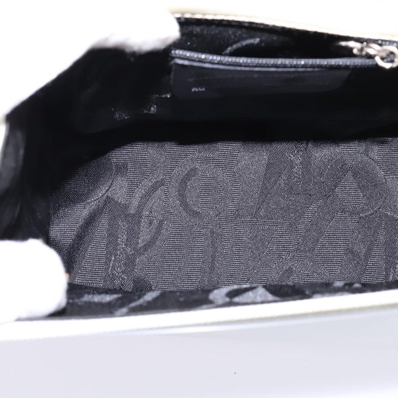 Salvatore Ferragamo Gancini Hand Bag Patent leather 2way White Auth 142795