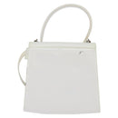 Salvatore Ferragamo Gancini Hand Bag Patent leather 2way White Auth 142795-2