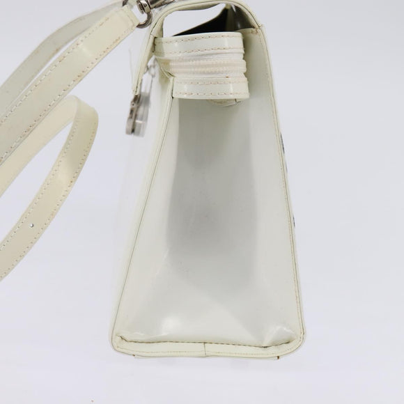 Salvatore Ferragamo Gancini Hand Bag Patent leather 2way White Auth 142795