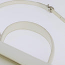 Salvatore Ferragamo Gancini Hand Bag Patent leather 2way White Auth 142795-14